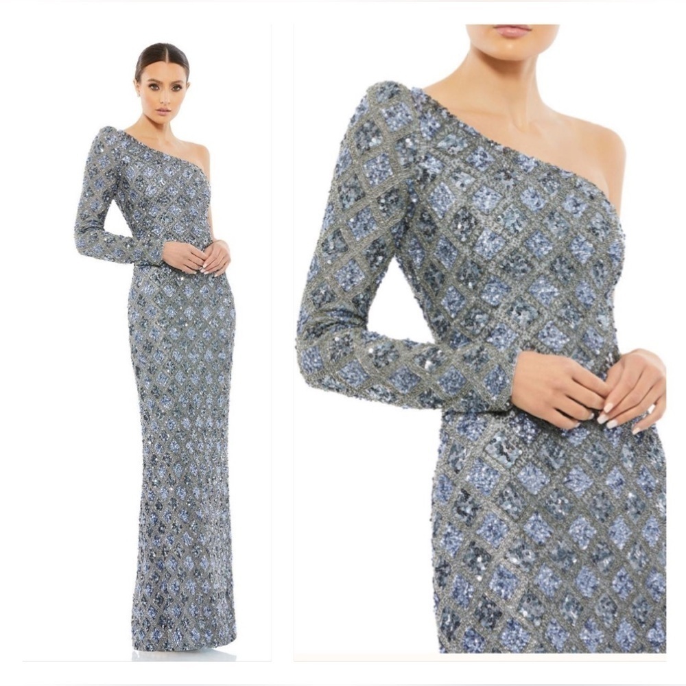 Mac Duggal 5479 NWT Embellished One Shoulder Asymmetrical Gown